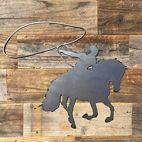 The Heritage Forge Rustic Home, Roping Cowboy Sign 18 x 15, Farmhouse, Metal Words, Kitchen Wall Decor, Home Decor, Farmhouse Sign, Motivational