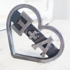 Custom Branding Iron - Heart Cowboy Monogram - The Heritage Forge