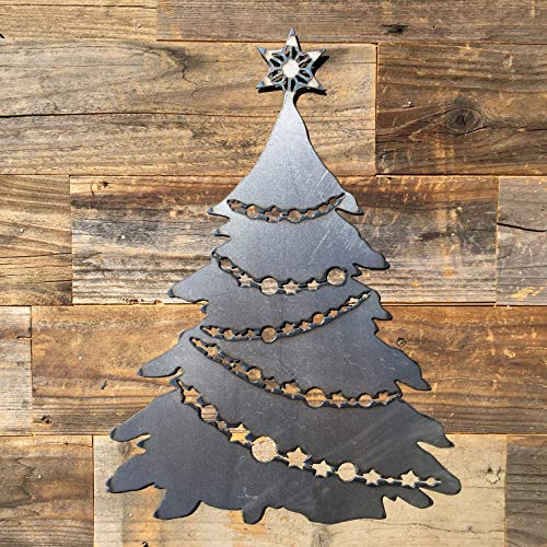 Rustic Horseshoe Christmas Tree with Star and Ornaments - Catch the luck