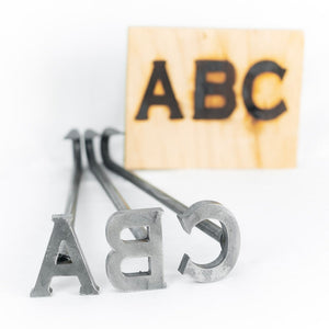 A-Z Alphabet Branding Irons - 2" Tall - 26 Letters - Custom Cowboy Monogram - The Heritage Forge