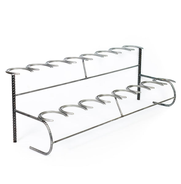 WELLAND 2-Tier Boot Storage Rack for Tall Boots and Shoes Holder 8 Pairs,  White Washed