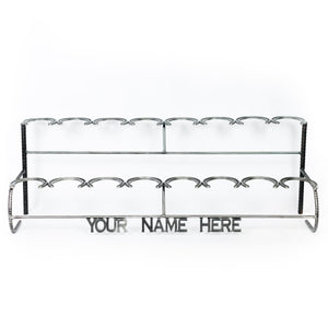 Rustic Double Decker Horseshoe Boot Rack - 8 pairs - The Heritage Forge