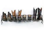 Custom Name Horseshoe Boot Rack - The Heritage Forge