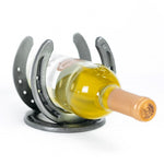 Horseshoe Wine Bottle Holder - Handmade Rustic Farmhouse Decor - The Heritage Forge