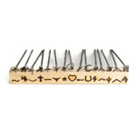 Mini 3/4" Branding Irons - Assorted Characters - For Branding Hats, Leather, Wood, Felt, Cowhide - 8" Straight Handles - The Heritage Forge