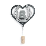 Custom Heart & Horseshoe Cake Topper with Initial - Customizable Rustic Wedding - The Heritage Forge