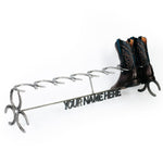 Custom Name Horseshoe Boot Rack - The Heritage Forge