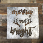 Rustic Home, Merry and Bright Sign, Farmhouse, Metal Words, Kitchen Wall Decor, Home Decor, Farmhouse Sign