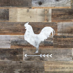 Rustic Home, Rooster and Arrow Sign, Farmhouse, Metal Words, Kitchen Wall Decor, Home Decor, Farmhouse Sign