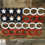 Made In America Rustic Horseshoe American Flag - Natural Metal - The Heritage Forge