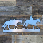 Rustic Home, Cowboy Leading Horse 20 x 9,  Farmhouse, Metal Words, Kitchen Wall Decor, Home Decor, Farmhouse Sign, Motivational, Christian