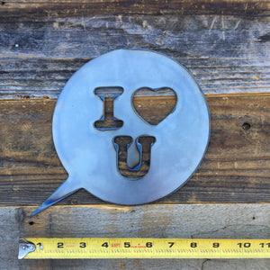 Rustic Home, I Heart You 9 x 9,  Farmhouse, Metal Words, Kitchen Wall Decor, Home Decor, Farmhouse Sign, Love