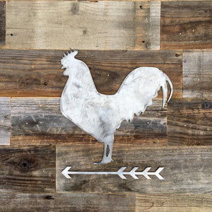 Rustic Home, Rooster and Arrow Sign, Farmhouse, Metal Words, Kitchen Wall Decor, Home Decor, Farmhouse Sign