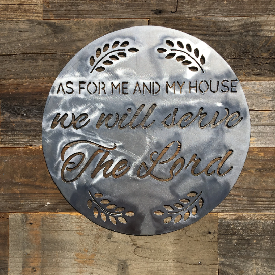 Joshua 24:15 - My House Will Serve the Lord - 16" x 16" - Rustic Home Decor - The Heritage Forge