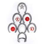 Mini Rustic Horseshoe Christmas Tree with Star and Ornaments - Downward - The Heritage Forge