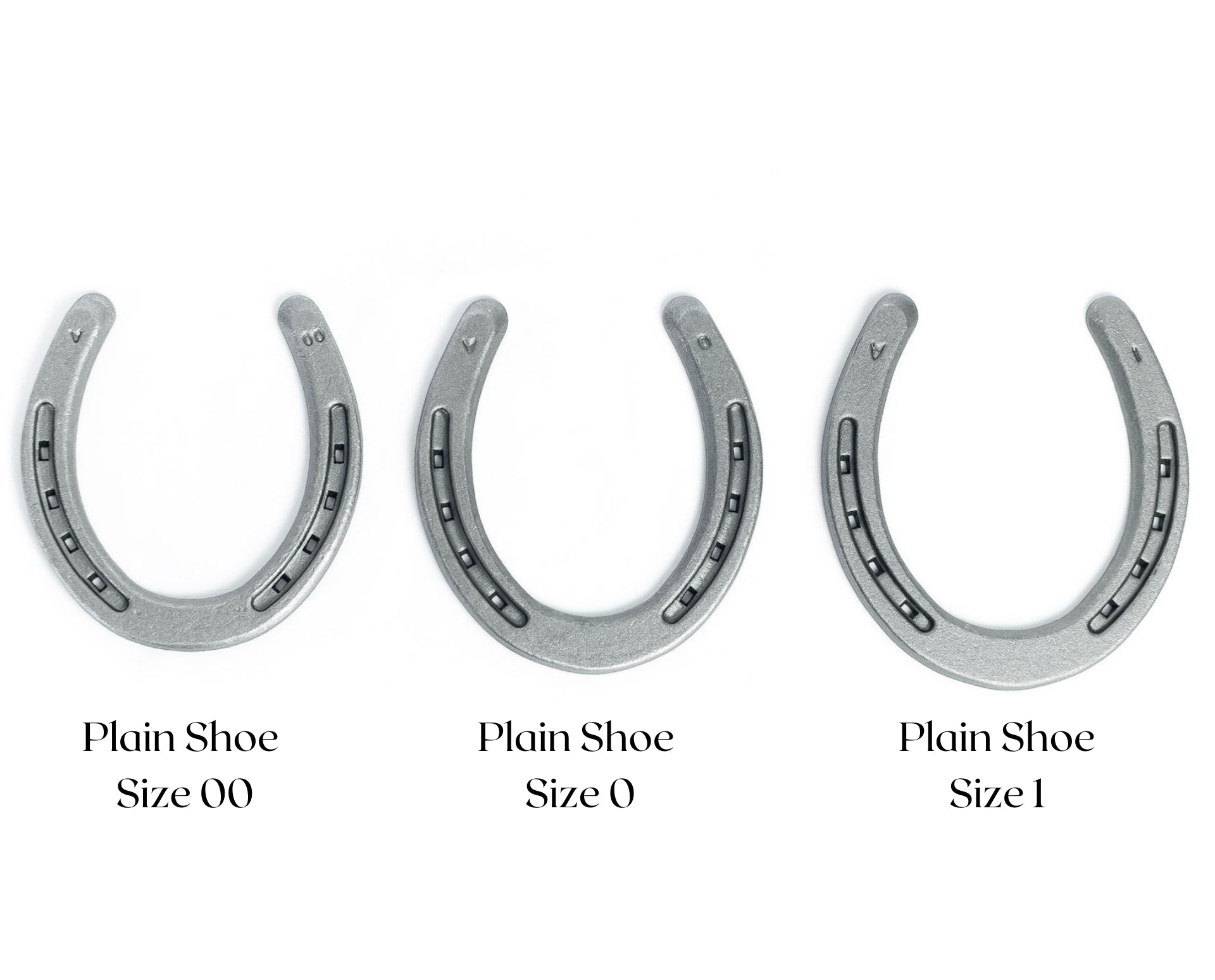 New Steel Horseshoes - Plain Shoe Size 0 -Sand Blasted Steel - The Heritage Forge