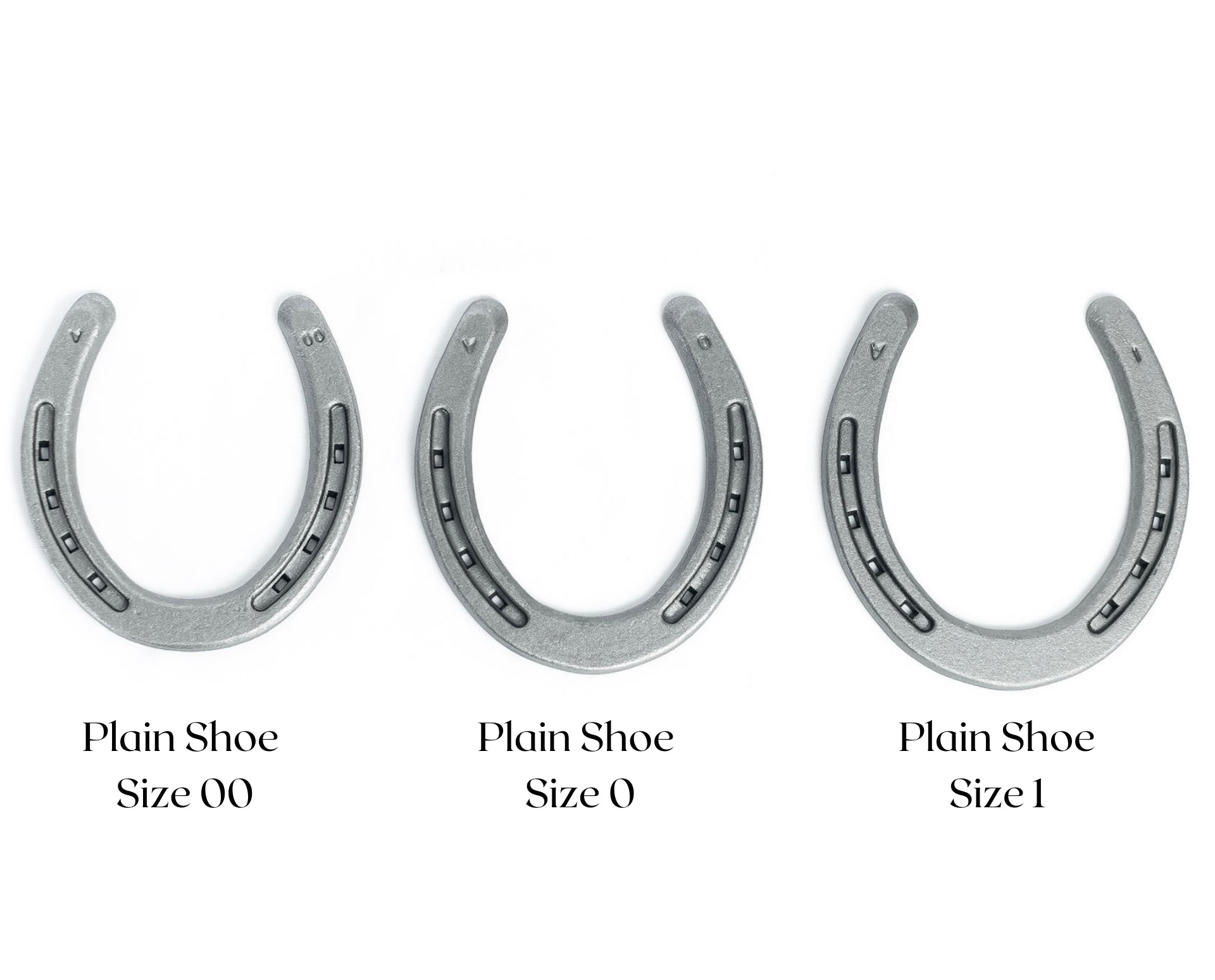New Steel Horseshoes - Plain Shoe Size 00 - Sand Blasted Steel - The H –  The Heritage Forge