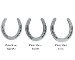 New Steel Horseshoes - Plain Shoe Size 1 - Sand Blasted Steel - The Heritage Forge