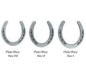 New Steel Horseshoes - Plain Shoe Size 1 - Sand Blasted Steel - The He –  The Heritage Forge