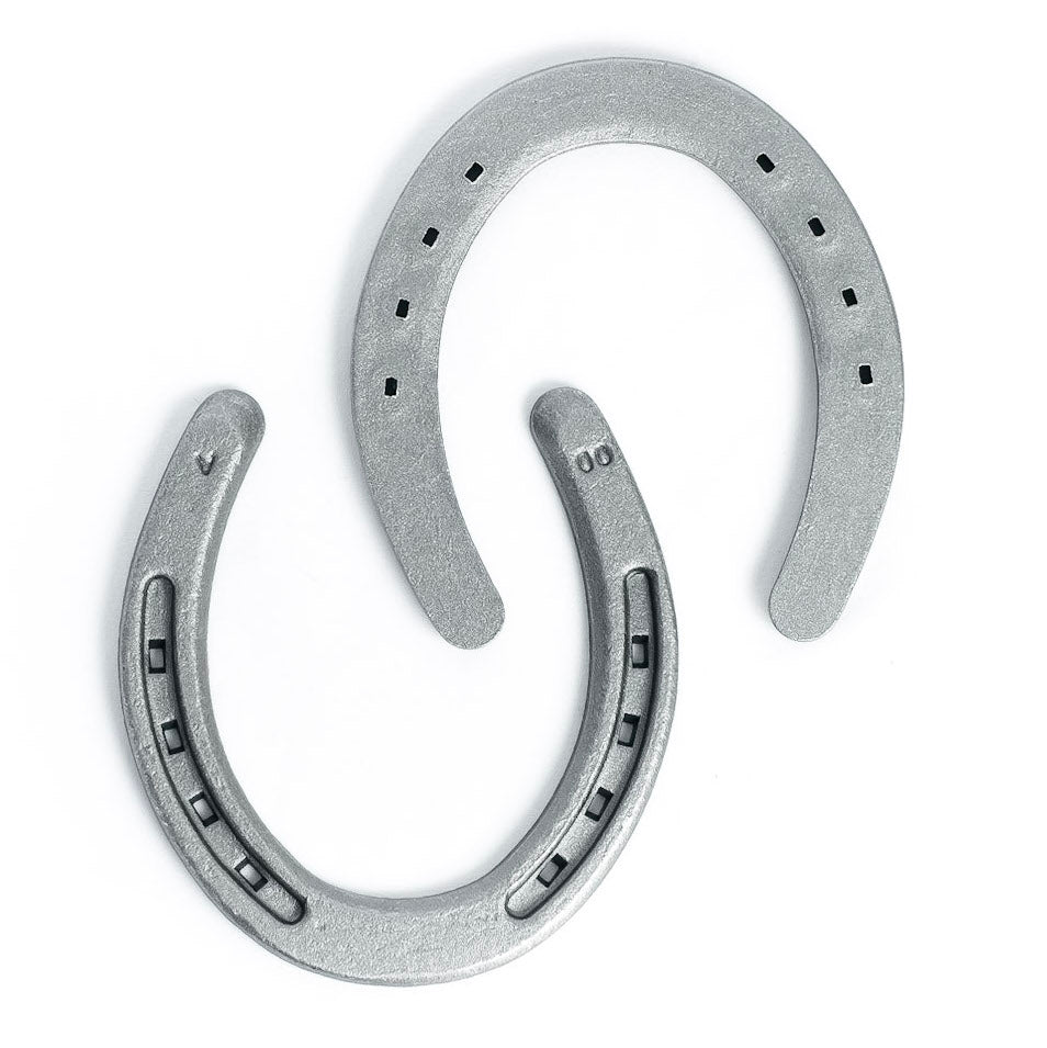 New Steel Horseshoes - Plain Shoe Size 00 - Sand Blasted Steel - The Heritage Forge
