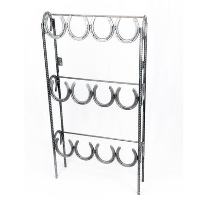 Rustic Standing Horseshoe Boot Rack - 6 Pairs - The Heritage Forge