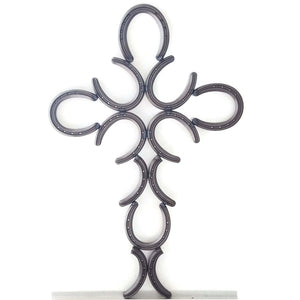 Rustic Inverted Horseshoe Cross - The Heritage Forge