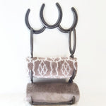 Rustic Horseshoe Towel Holder and Hanger - The Heritage Forge