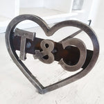 Custom Branding Iron - Heart Cowboy Monogram - The Heritage Forge