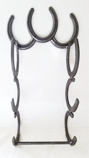 Rustic Horseshoe Towel Holder and Hanger - The Heritage Forge