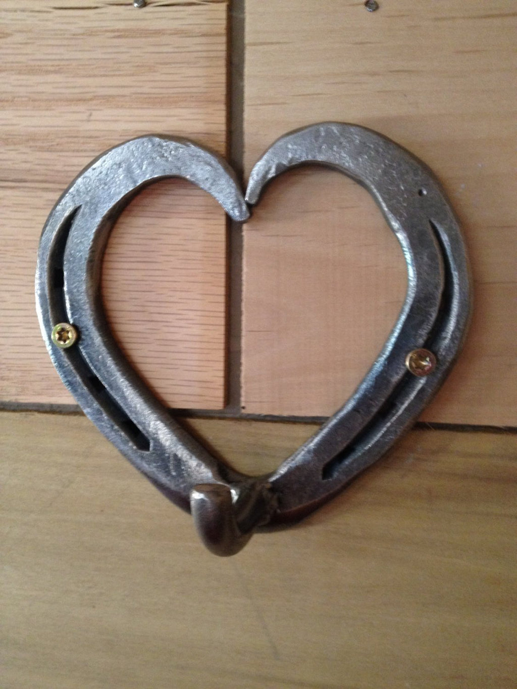 Hand-Forged Horseshoe Heart Hook Hanger - The Heritage Forge