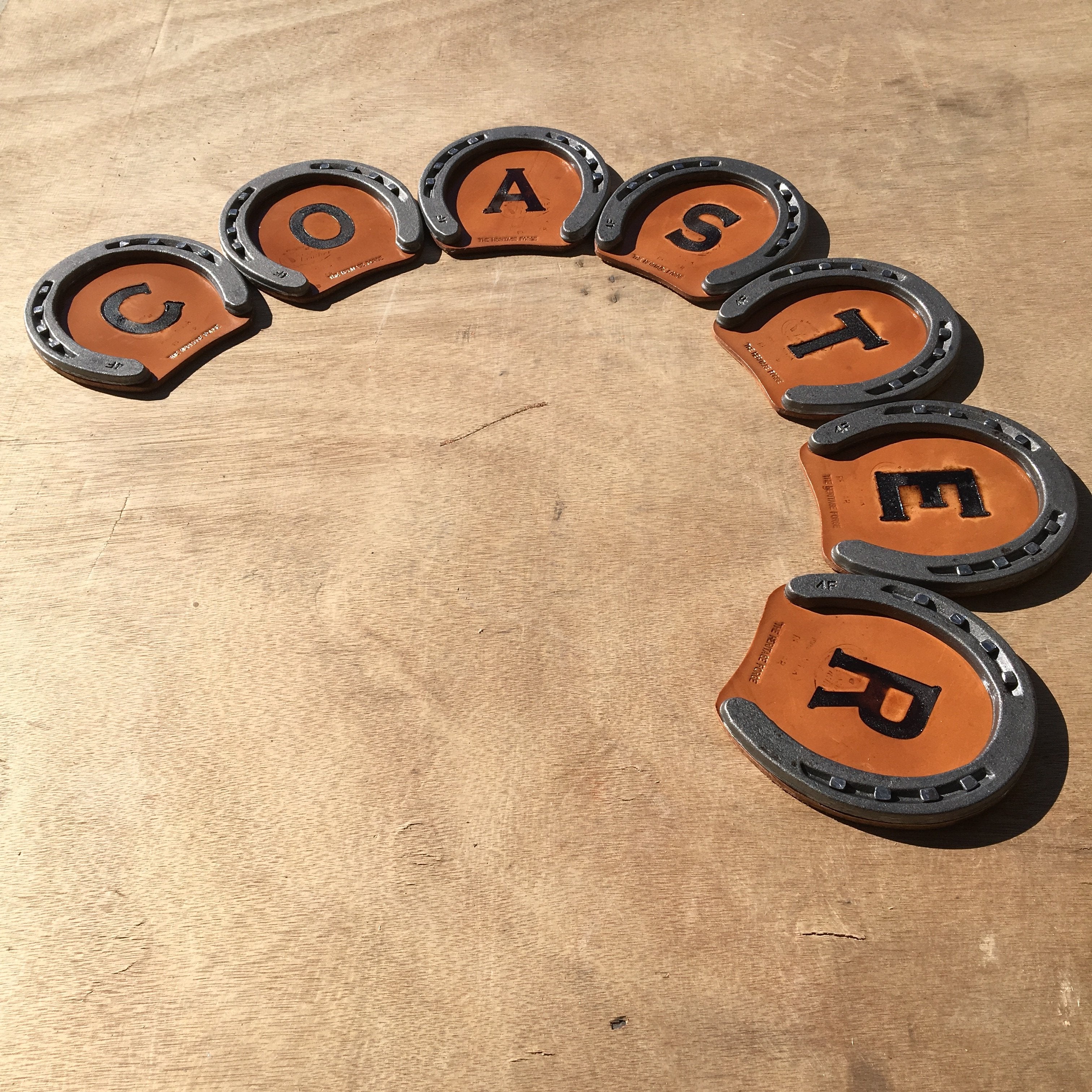 Custom Rustic Horseshoe Drink Coaster - The Heritage Forge