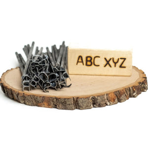 A-Z Alphabet Branding Irons - 1/2" Tall - 8" Straight Steel Handles - Custom Cowboy Monogram - The Heritage Forge