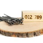 0-9 Number Branding Irons - 1/2" Tall - 10 Numbers - 8" Straight Steel Handles - Custom Cowboy Monogram - The Heritage Forge
