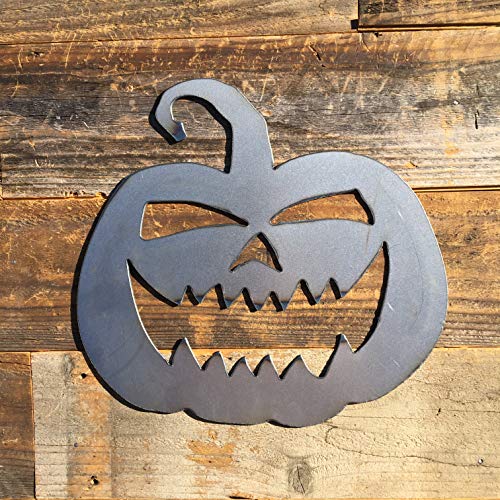 The Heritage Forge Rustic Home, Laughing Pumpkin Sign 12 x 12, Farmhouse, Metal Words, Holiday Wall Decor, Home Decor, Farmhouse Sign, Halloween