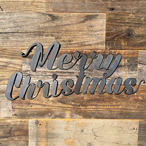 The Heritage Forge Rustic Home, Merry Christmas Sign 20 x 8, Farmhouse, Metal Words, Kitchen Wall Decor, Home Decor, Farmhouse Sign, Christmas Holiday