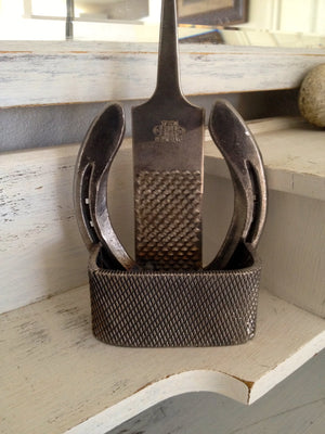 Rustic Business Card Holder - Rasp and Horseshoe - The Heritage Forge