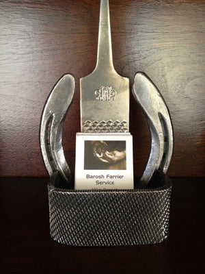 Rustic Business Card Holder - Rasp and Horseshoe - The Heritage Forge