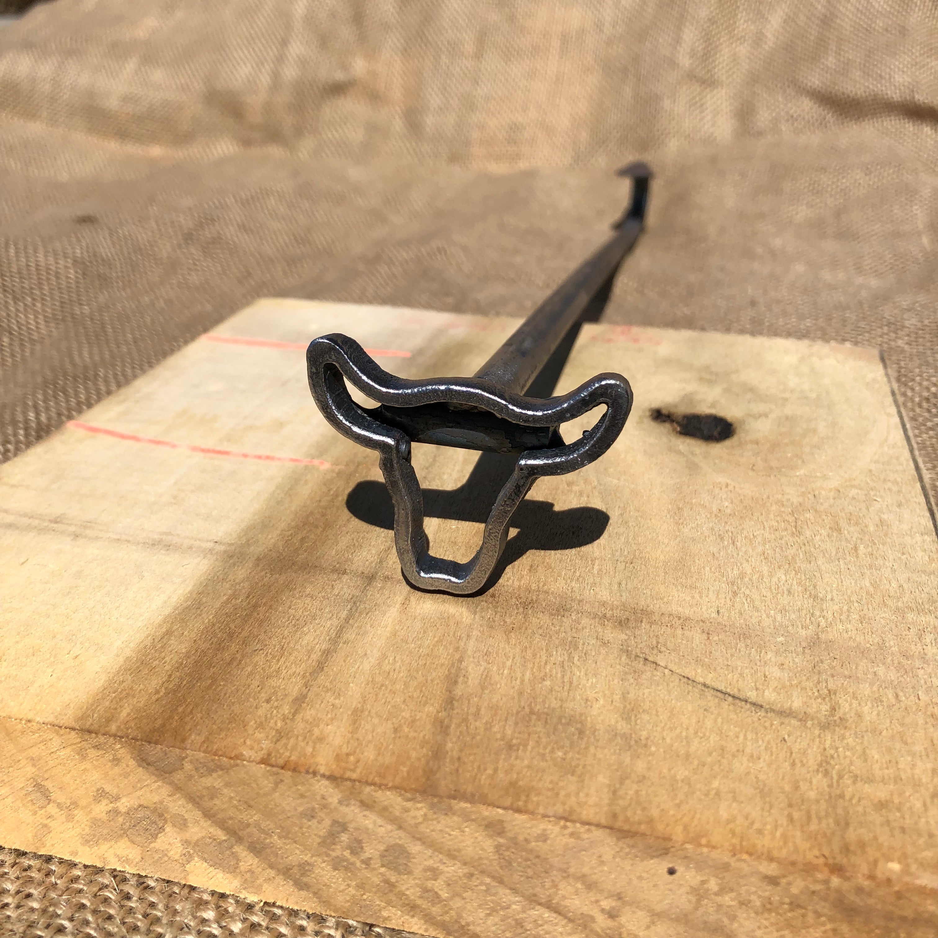 Iron Pine & Co Bull Branding Iron - 15" Hand-Forged Handle