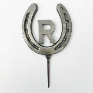 Custom Horseshoe Wedding Cake Topper with Initial - Rustic Wedding - The Heritage Forge