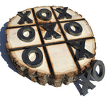 Rustic Tic Tac Toe Game - Wood Burned Art on Large Thick Wood Round Rustic Home Decor Shabby Chic Farmhouse Family